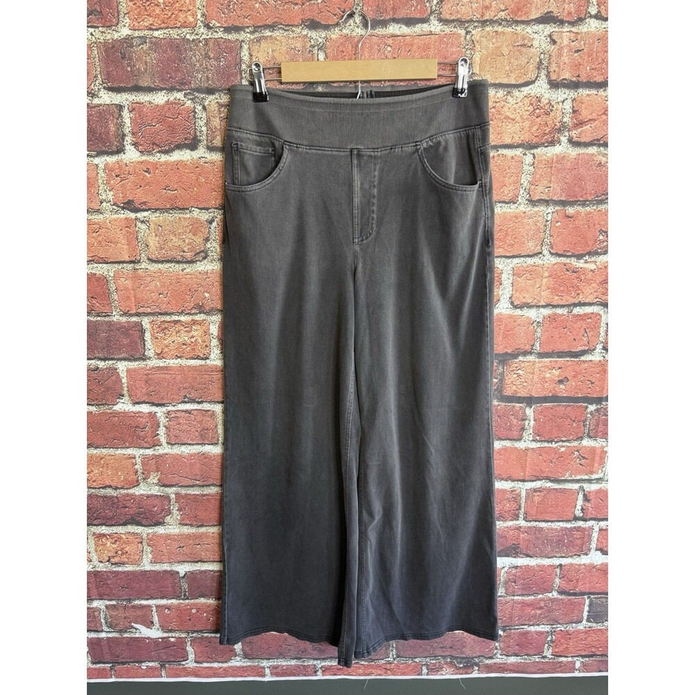 Halara Large Flex High Waisted Pull On Baggy Wide Leg Jeans Womens Gray